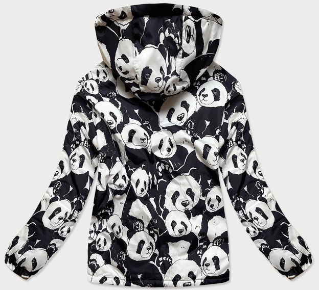 KURTKA ZIMOWA DAMSKA OVERSIZE PANDA BIAŁO-CZARNA (731ART)
