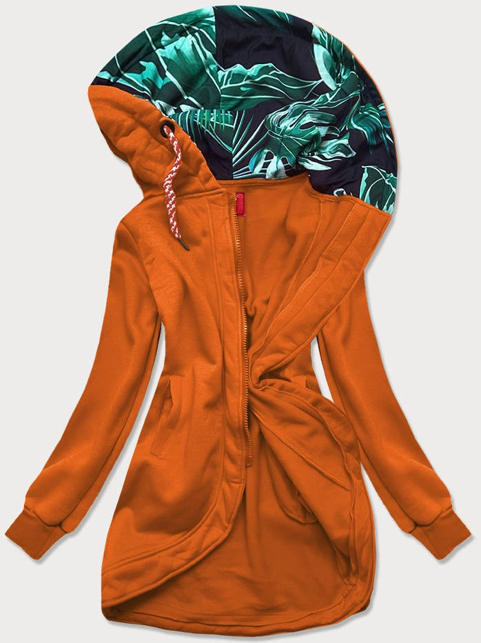 Długa damska bluza rozpinana karmelowa (AMG815)