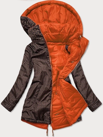 Dwustronna kurtka damska pomarańczowa (w556-1)