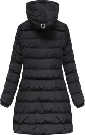 PIKOWANA DAMSKA KURTKA ZIMOWA Z KAPTUREM GRAFITOWA (A913)