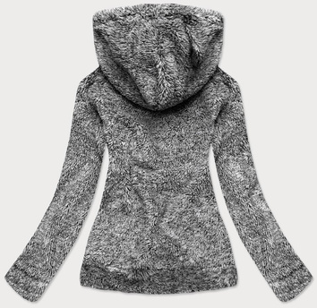 Pluszowa bluza melanż czarna (hh010-1)