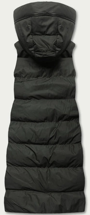 Długa puchowa kamizelka damska army (5M728-136)