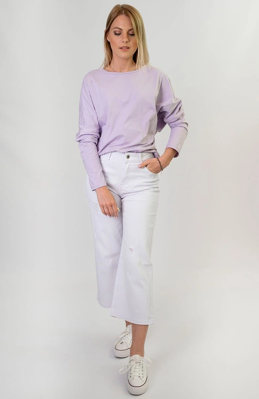 Szerokie spodnie damskie kuloty białe (b102)