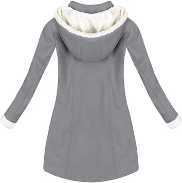 PŁASZCZ ZIMOWY Z KAPTUREM SZARY (MODEL10)