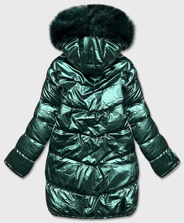 DWUSTRONNA KURTKA DAMSKA ZIMOWA ZIELONO-BEŻOWA (HS-807)