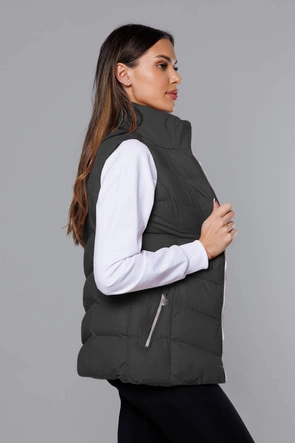 Puchowy bezrękawnik damski army (5m719-136)