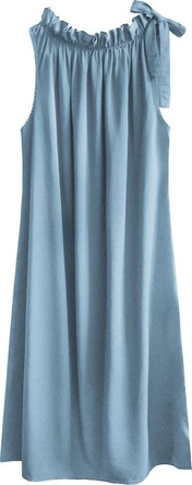 SUKIENKA OVERSIZE Z FALBANĄ JASNONIEBIESKA (392ART)