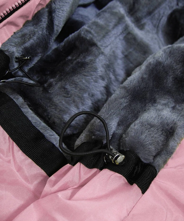 WODOODPORNA PARKA DAMSKA Z ROZCIĘCIAMI PO BOKACH RÓŻOWA (M-973)