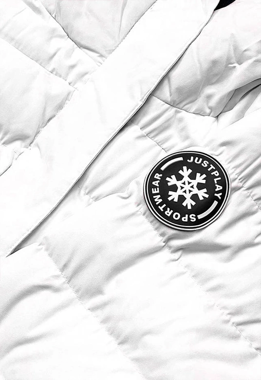 ZIMOWA KURTKA DAMSKA PUCHOWA BIAŁO-CZARNA (B2379)