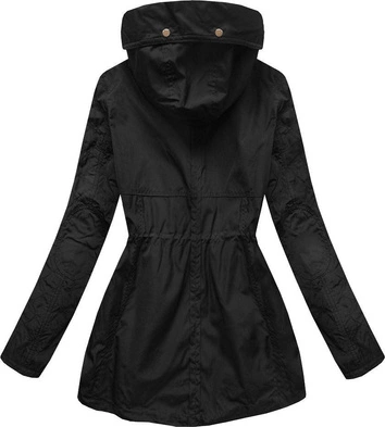 KRÓTKA KURTKA TYPU PARKA CZARNA (P01)