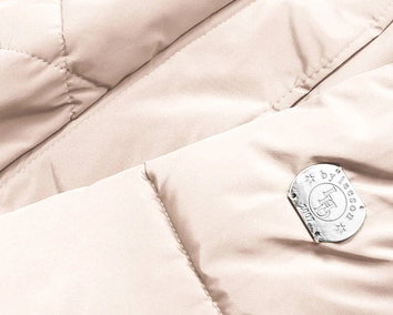 PIKOWANA KURTKA ZIMOWA DAMSKA ECRU-GRAFIT (M-21015)