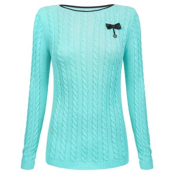 SWETER W WARKOCZE MIĘTOWY (SW018)