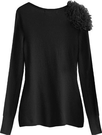 KLASYCZNY SWETEREK Z KORONKĄ CZARNY (1553)