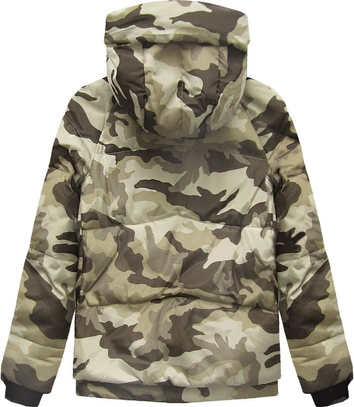 KRÓTKA KURTKA Z PUCHEM NATURALNYM MORO-BEŻOWA (C715)