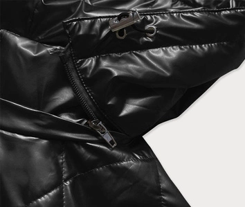 Błyszcząca kurtka damska czarna (2021-02)