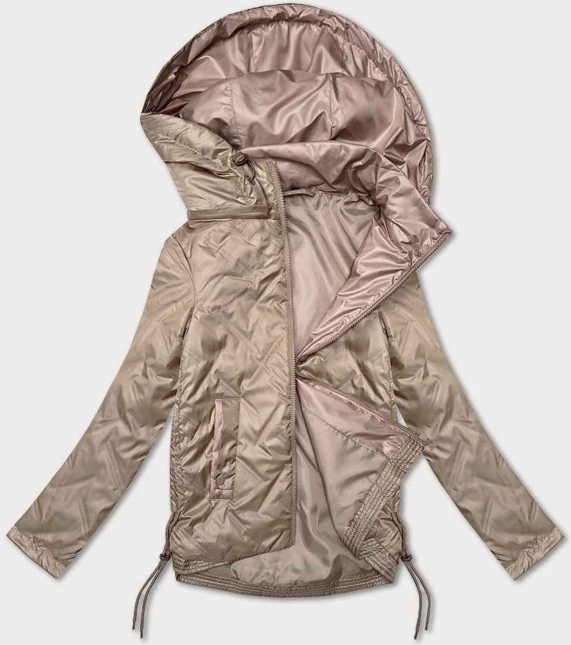 Damska kurtka ze ściąganymi bokami S'West ciemny beżowy (B8360-12)