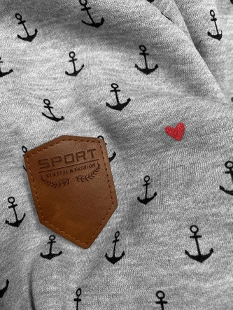 Wzorzysta bluza damska ciemnoszara (2304)