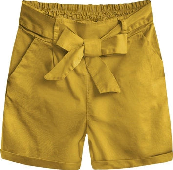 SZORTY Z WYSOKIM STANEM MUSZTARDOWE (386ART)