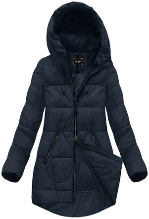 PIKOWANA KURTKA Z KAPTUREM GRANATOWA (7703)