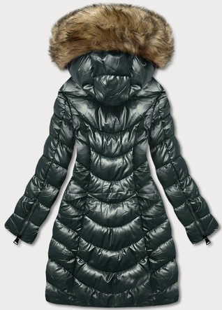 Puchowa kurtka zimowa damska zielona (M-21006)