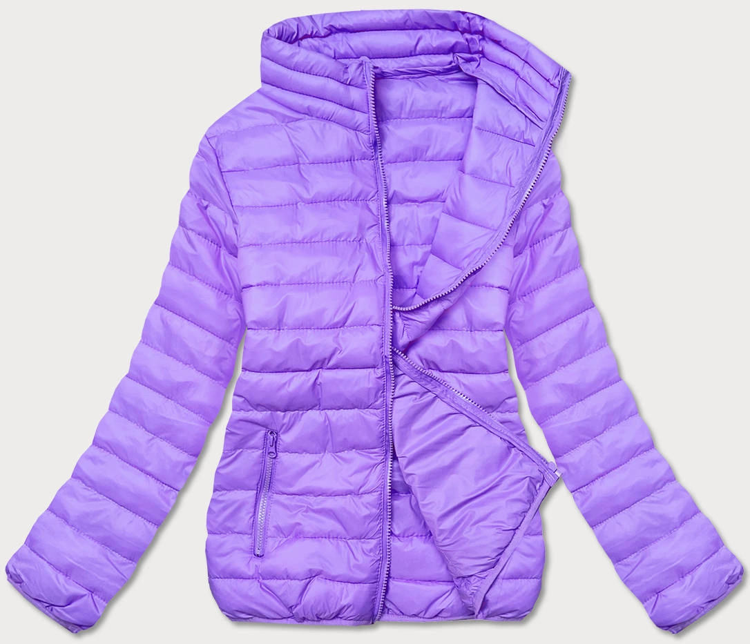 Lekka pikowana kurtka damska jasny fiolet (58M23037-37)