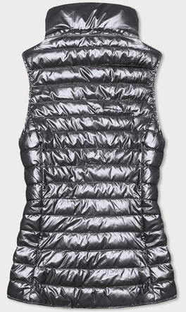 Metaliczna kamizelka damska szara (m20-6806-61)