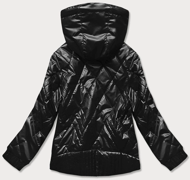 Błyszcząca kurtka damska czarna (2021-02)