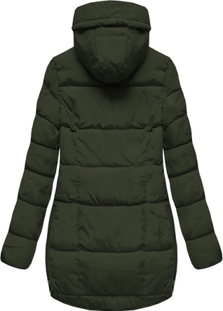 PIKOWANA KURTKA Z KAPTUREM KHAKI (X859X)