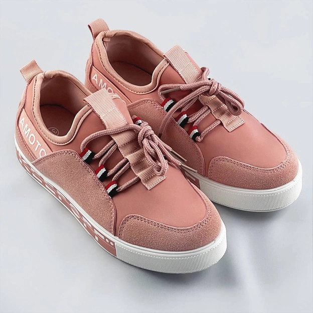 Wsuwane tenisówki damskie różowe (c1039)