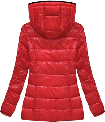 KRÓTKA BŁYSZCZĄCA KURTKA CZERWONA (J9-006)