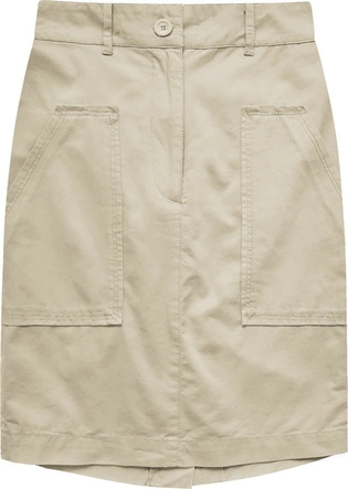 SPÓDNICA Z WYSOKIM STANEM JASNOBEŻOWA (X2222X)