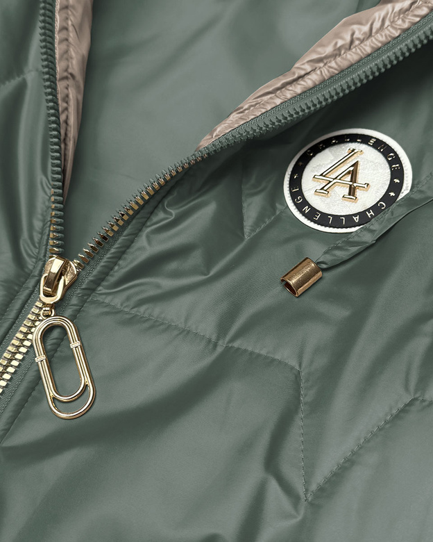Cienki bezrękawnik z kontrastowym wykończeniem Goodlookin khaki (B8583-11)