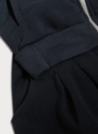 KOLOROWY DRES DAMSKI SZARO-CZARNY (AMG681)