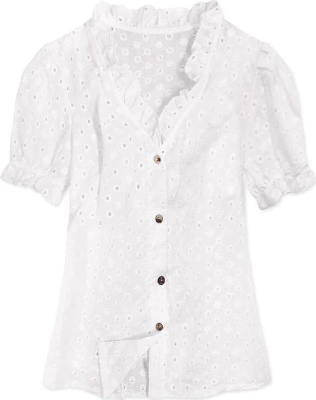 AŻUROWA DAMSKA BLUZKA NA GUZIKI (589ART)