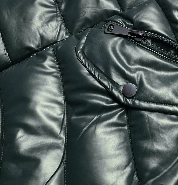 Puchowa kurtka zimowa damska zielona (M-21006)