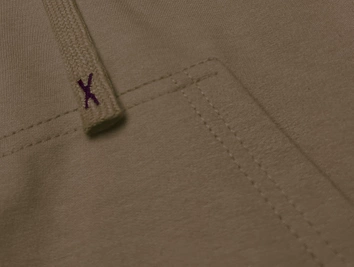 Krótka bluza dresowa z kapturem ciemny beż (8B939-91)