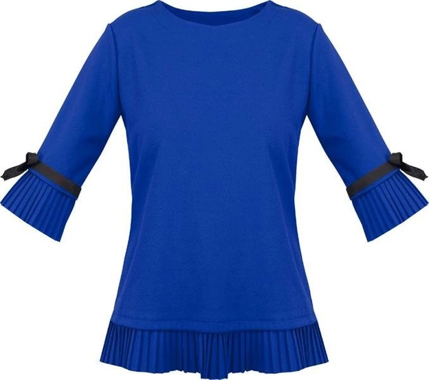 BLUZKA Z PLISAMI I TASIEMKAMI CHABROWA (BL200)