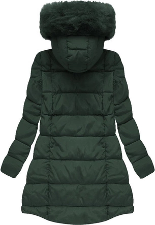 ASYMETRYCZNA KURTKA ZIMOWA BUTELKOWA ZIELEŃ (X7670BIGX)