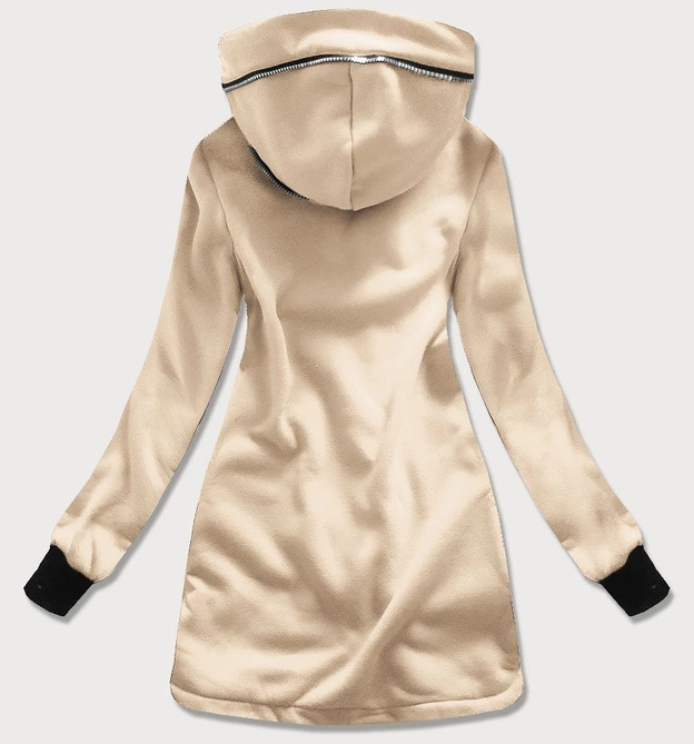 BLUZA DAMSKA Z OZDOBNYMI SUWAKAMI BEŻOWA (547)