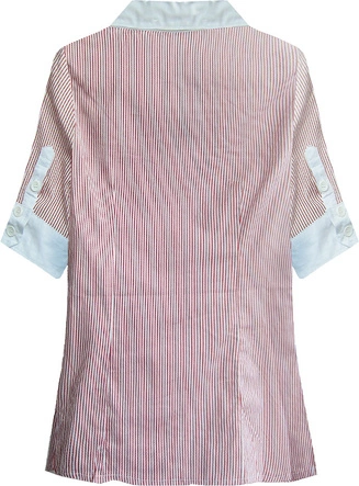 KOSZULA Z KRÓTKIM RĘKAWEM BIAŁO-CZERWONA (6011)