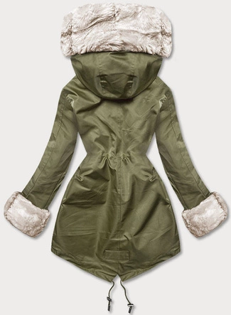 Parka z futrzaną podpinką army (5M763-136)