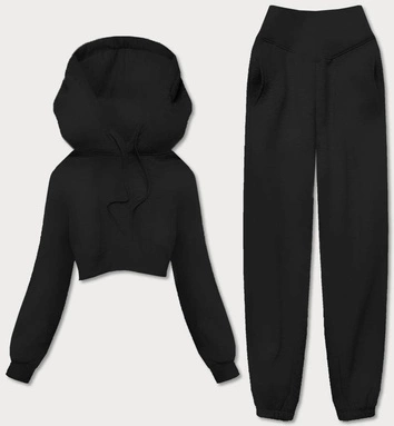 DRES KOMPLET Z KRÓTKĄ BLUZĄ CZARNY (8C68-3)