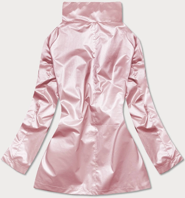 Cienka kurtka damska ze stójką różowa (ag5-017)