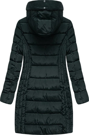 DAMSKA DŁUŻSZA KURTKA ZIMOWA Z KAPTUREM ZIELEŃ (R2620)