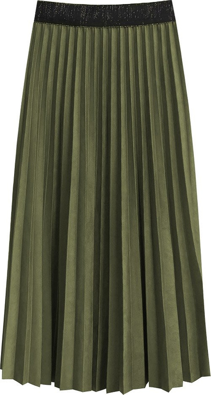 PLISOWANA SPÓDNICA MIDI KHAKI (464ART)