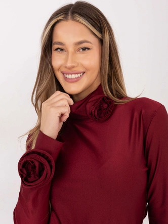 Wizytowa bluzka z różami Goodlookin bordowa (272611)
