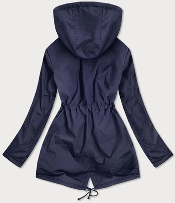 DWUSTRONNA KURTKA DAMSKA GROSZKI GRANATOWA (MM70)