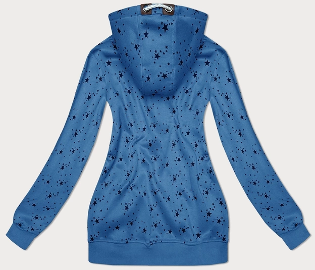 Rozpinana damska bluza w gwiazdki niebieska (2313)