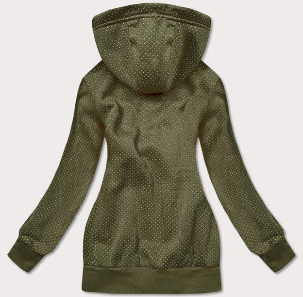 Rozpinana bluza w kropki khaki (amg830)
