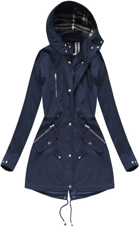 BAWEŁNIANA PARKA Z KAPTUREM GRANATOWA (1801)